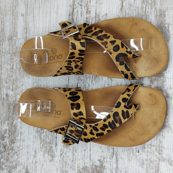 🟥Yokono Leopard Calf Hair Ibiza Thong Cork Sandal - Picture 5 of 16